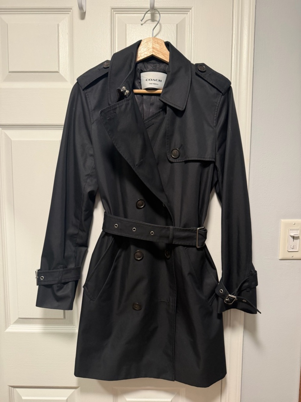 Coach Black The Trench Coat with Signature Lining - Picture 6 of 9